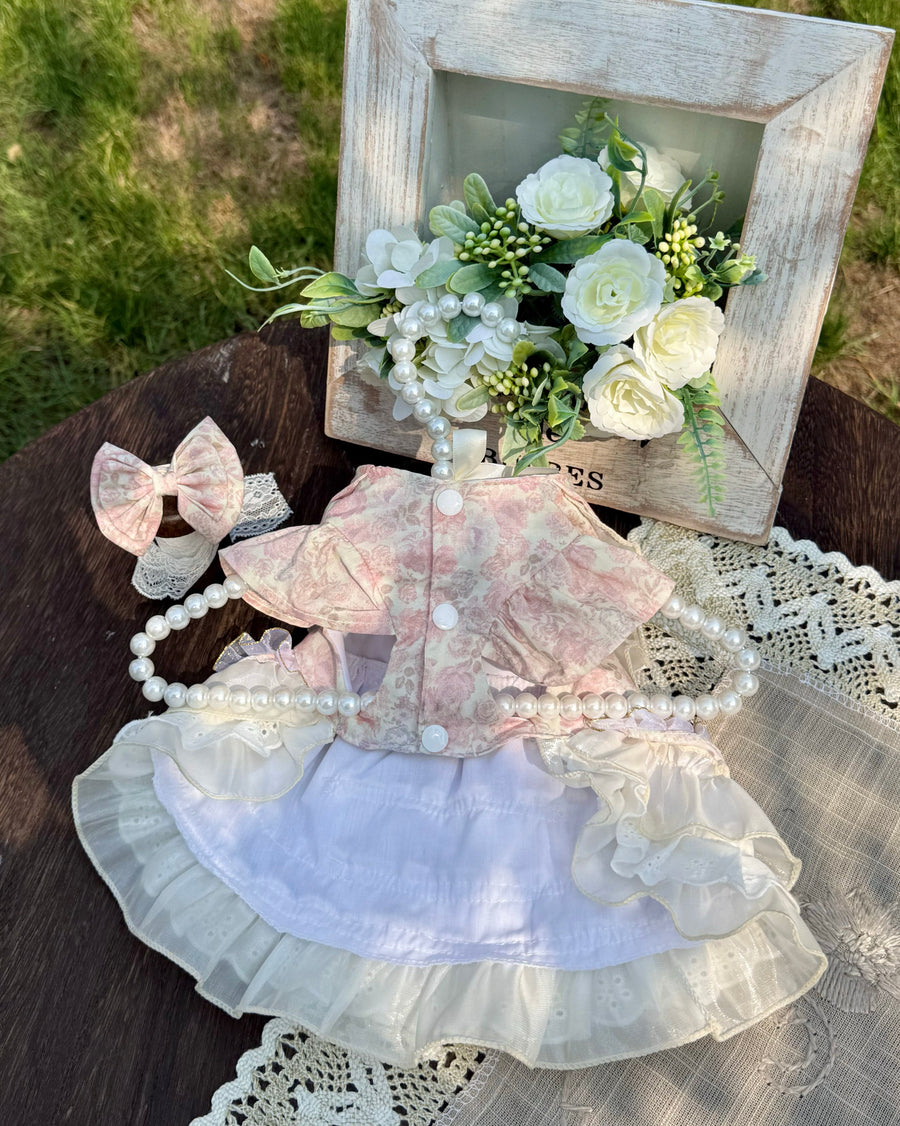 Floral Layered Tulle Dog Dress & Small Dog Clothes