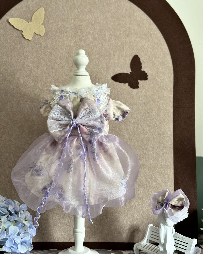 RONTOP Sparkling Bow Ribbon Bud Pet Clothes Potluck Birthday Cake Skirt Photogenic Than Bear Gold Gradient