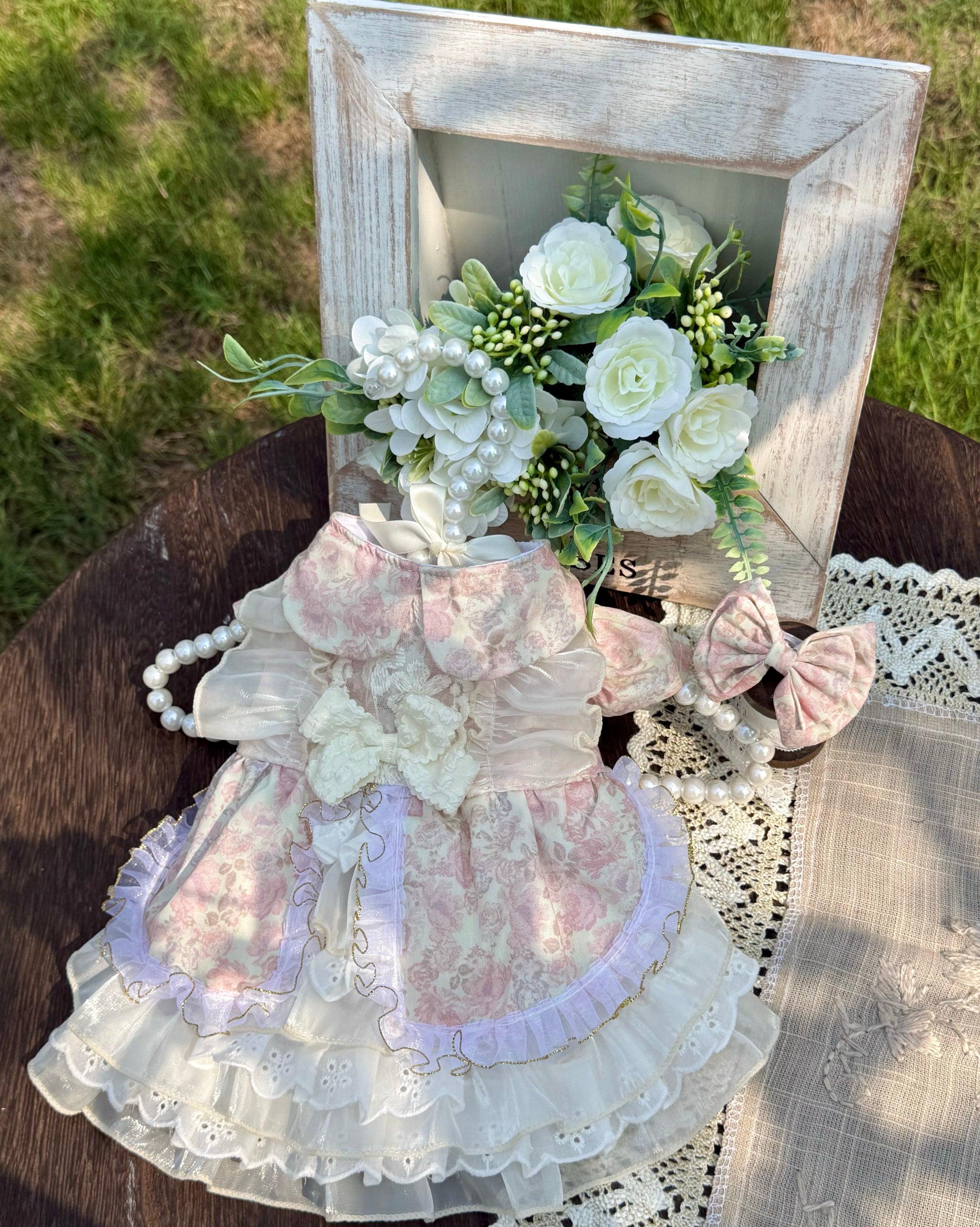 Floral Layered Tulle Dog Dress & Small Dog Clothes