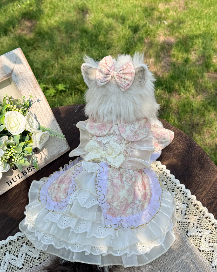 Floral Layered Tulle Dog Dress & Small Dog Clothes