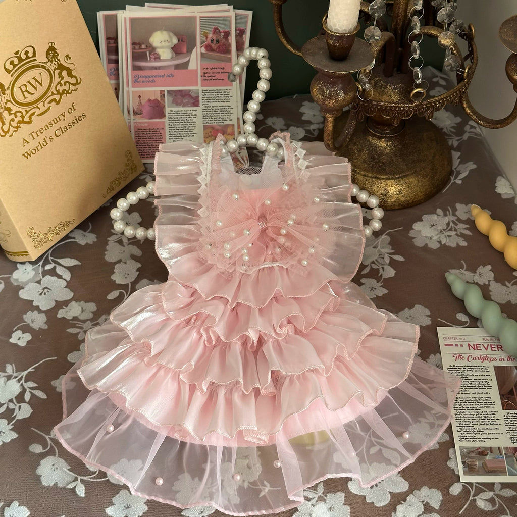 Layered Tulle Pet Dress with Butterfly Detail
