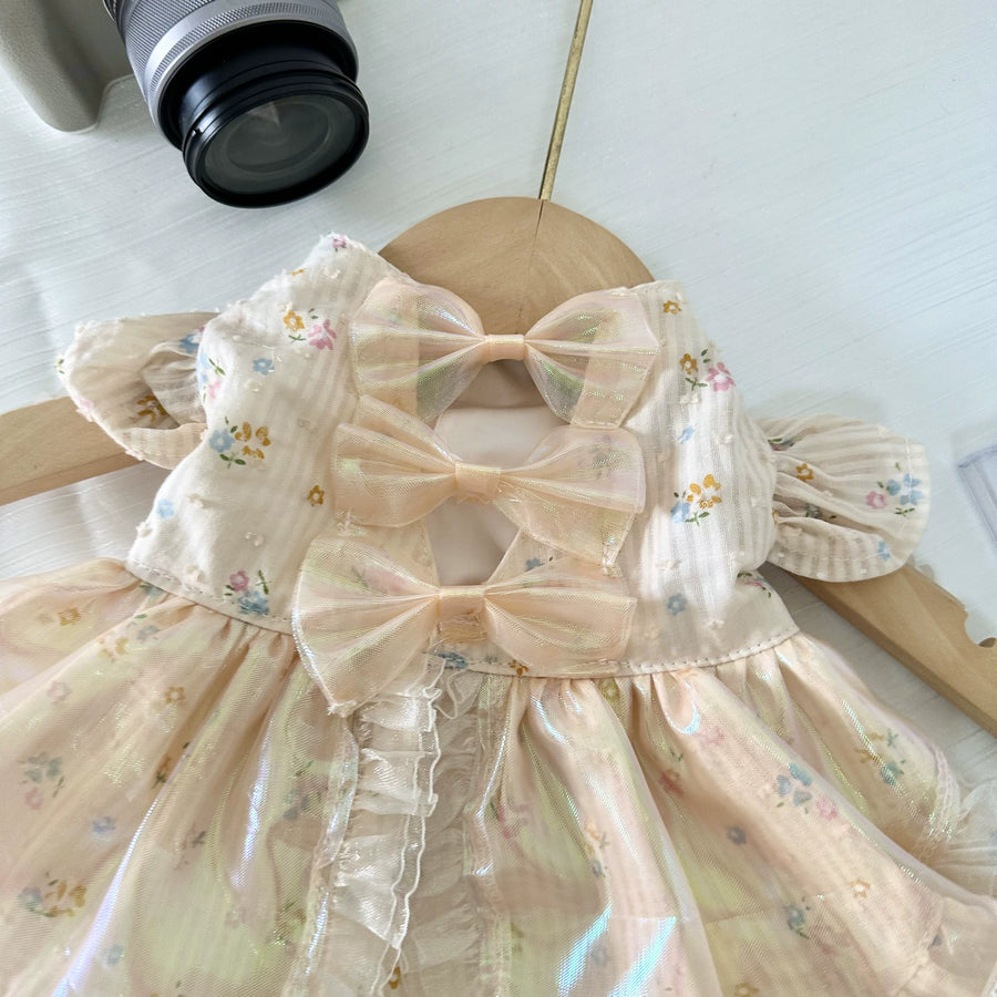 Sparkle Spring Cat Dress, Cute Dog Clothes Party Outfit