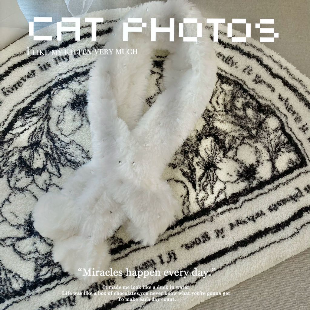White Faux Fur Cat Winter Clothes, Dog Clothes for Small Dogs