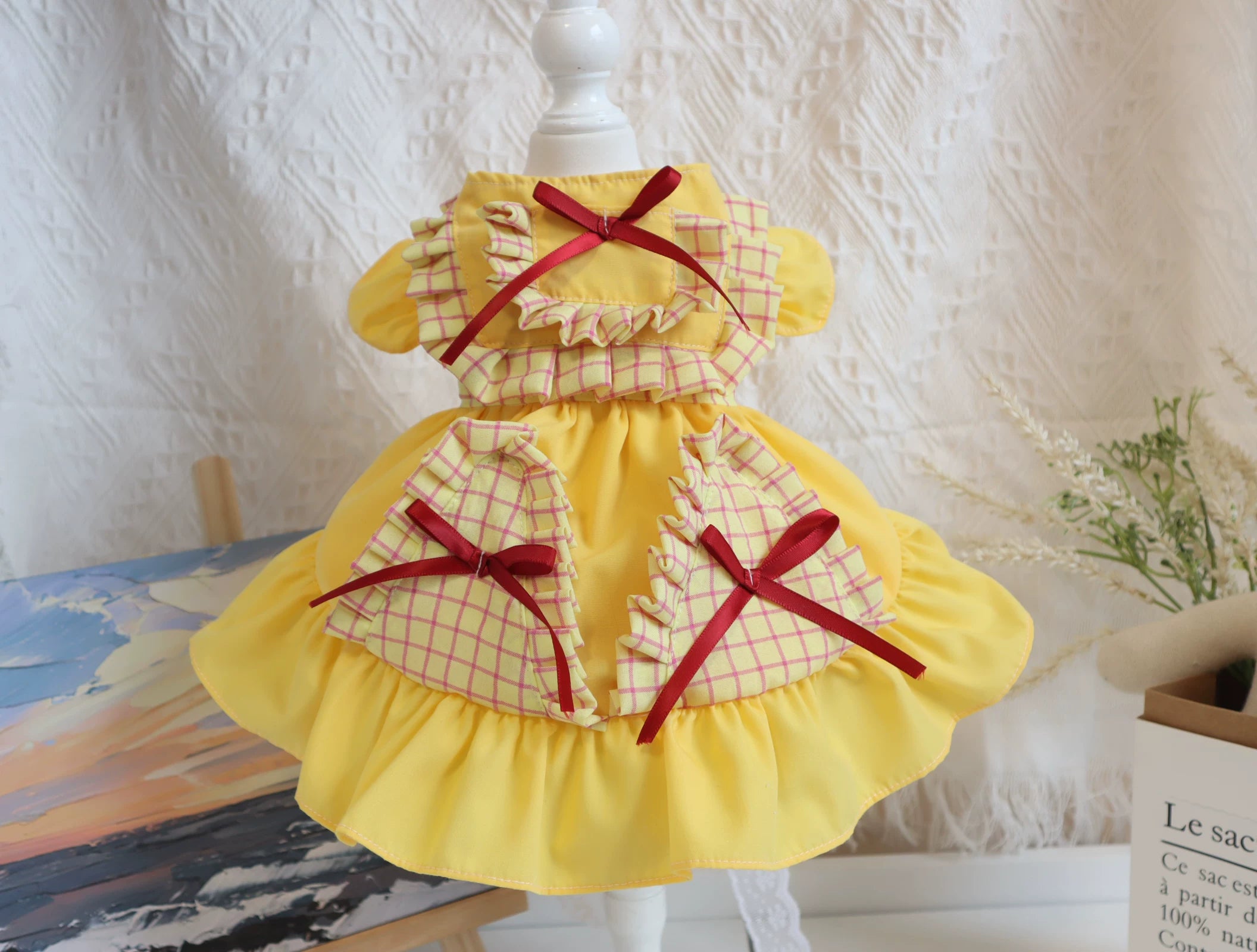 Summer Plaid Puppy Dog Dress, Small Dog Clothes - image 2
