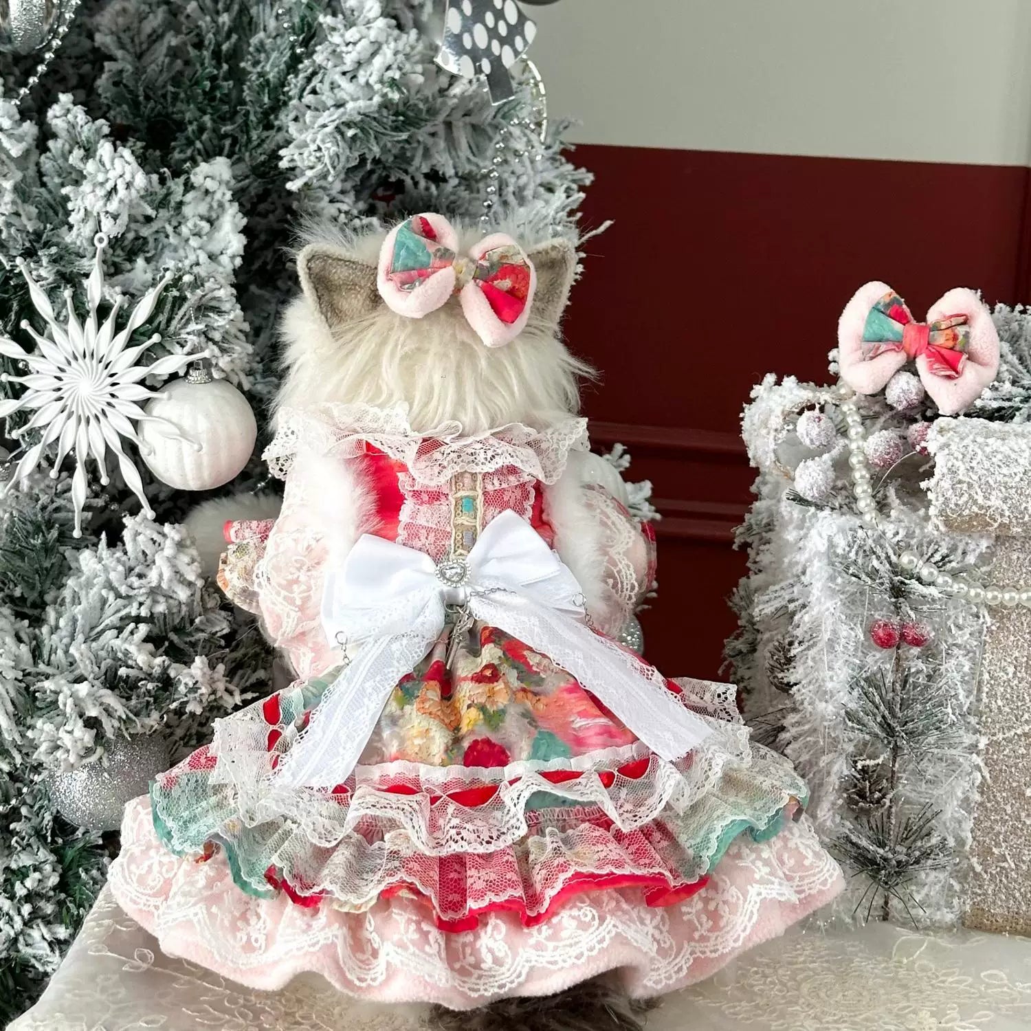 Sweet Lace Birthday Cat Dress, Dog Birthday Outfit
