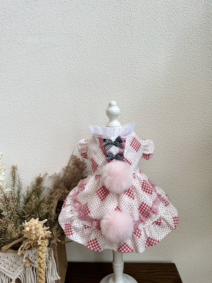 Mauve Pink Warm Cat Dress, Clothes for Small Dogs Outfit