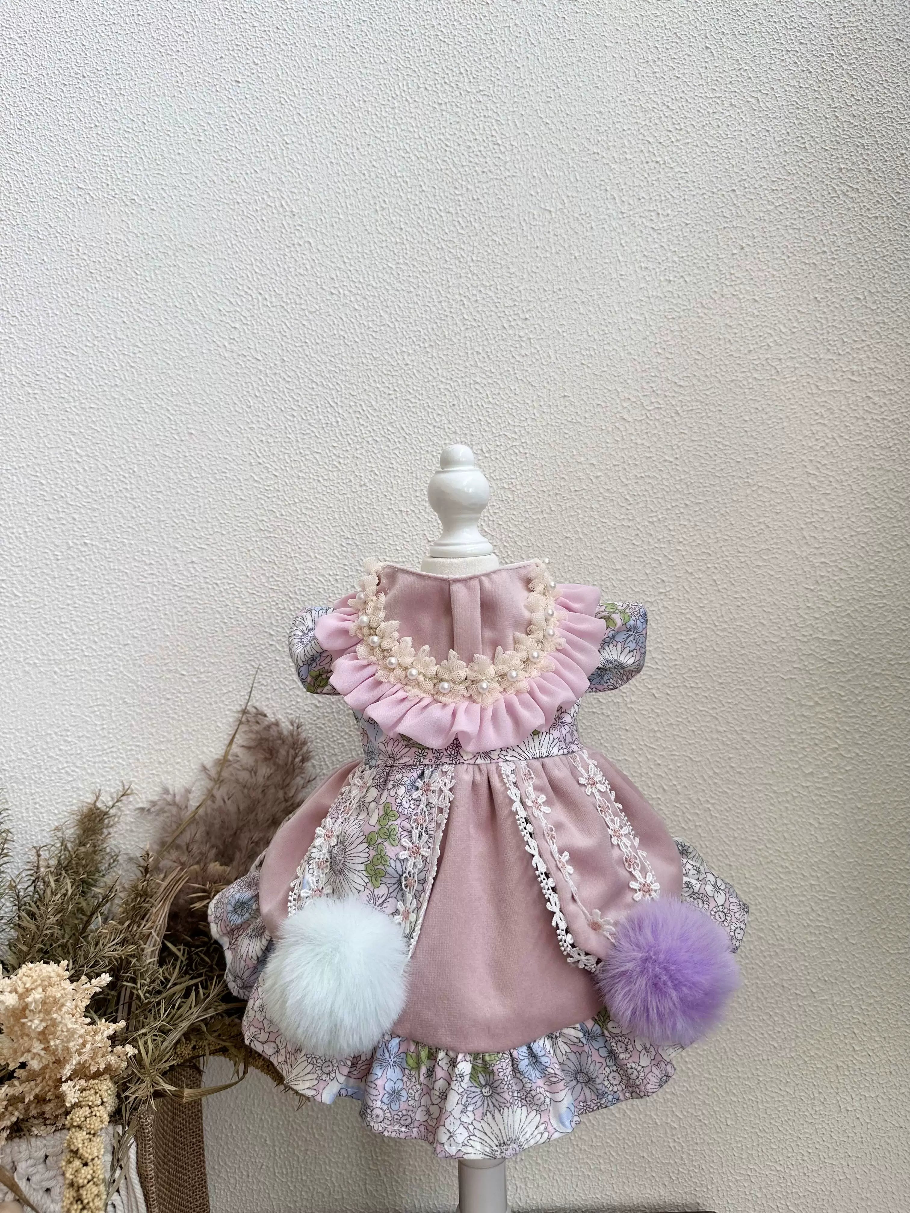 Mauve Velvet Dog Clothes for Small Dogs, Cat Clothes