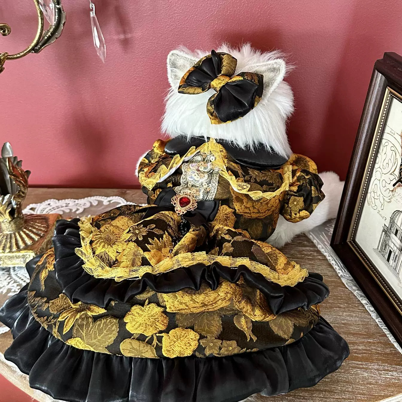 Medieval Castle Lolita Dog Wedding Outfit, Cat Princess Dress - image 4