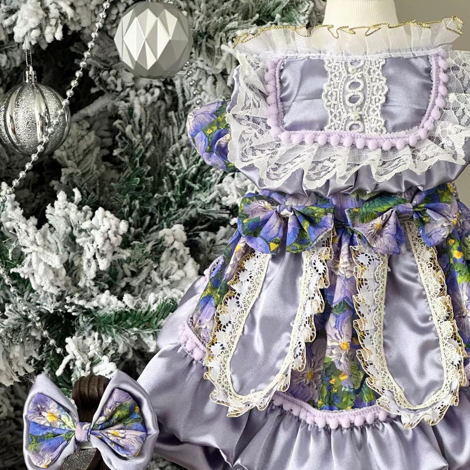 Purple Satin Bunny Ear Cat Outfit, Cute Dog Clothes