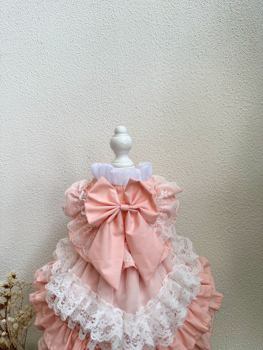 Pink Lace Lolita Cat Princess Dress, Dog Clothes for Small Dogs