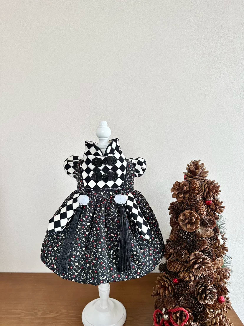 Black Checkerboard Winter Cat Winter Clothes, Dog Clothes for Small Dogs - image 1