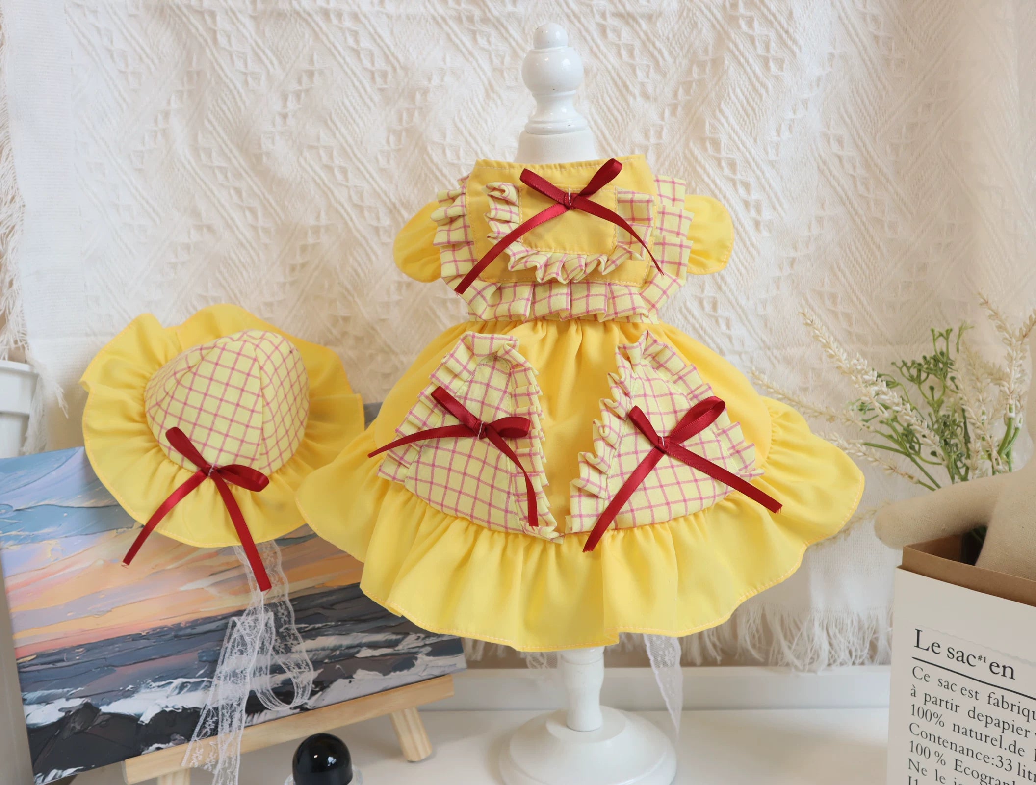 Summer Plaid Puppy Dog Dress, Small Dog Clothes - image 10