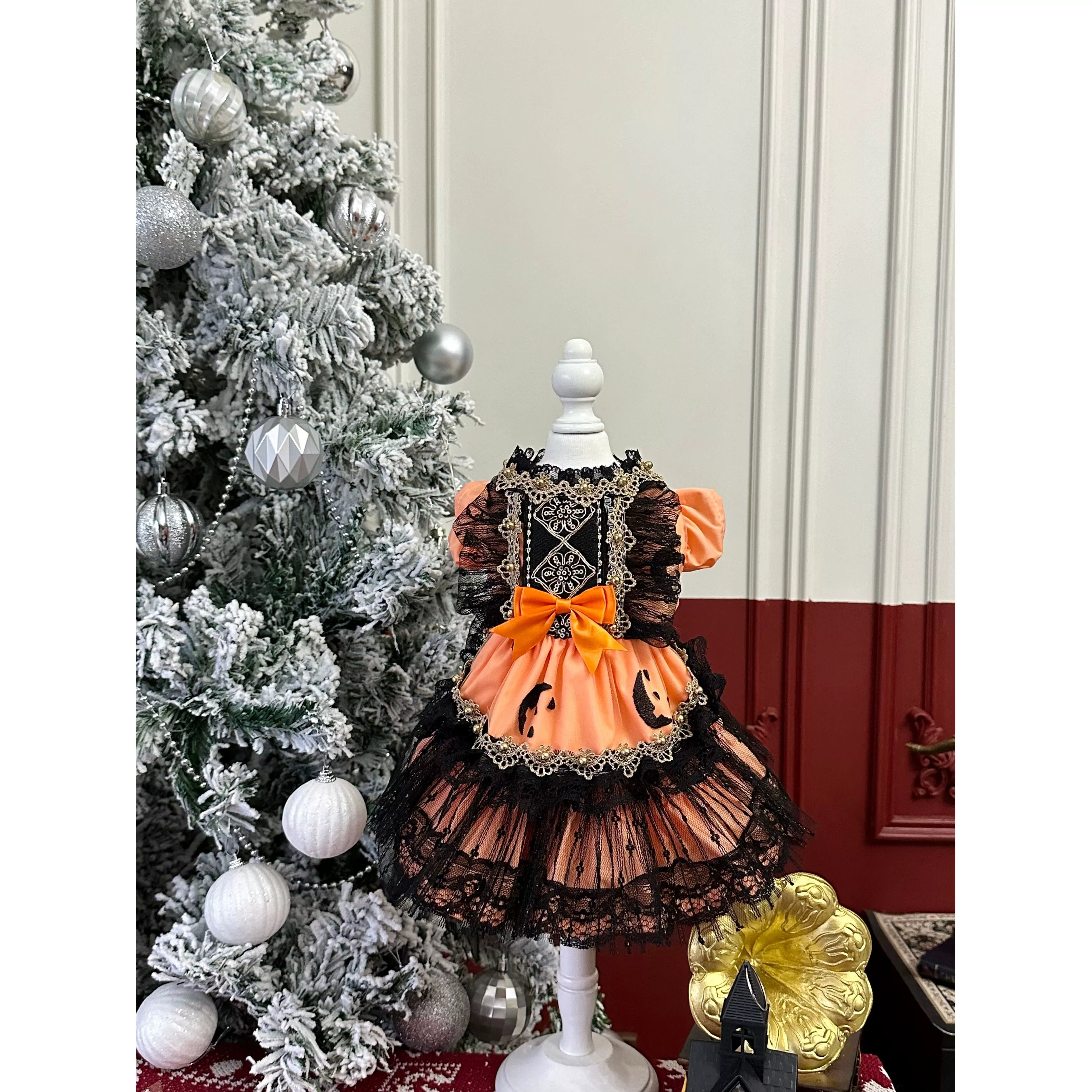 Pumpkin Halloween Cat Costume, Dog Halloween Costume