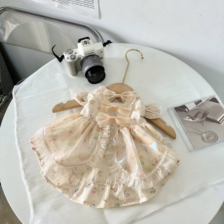 Sparkle Spring Cat Dress, Cute Dog Clothes Party Outfit