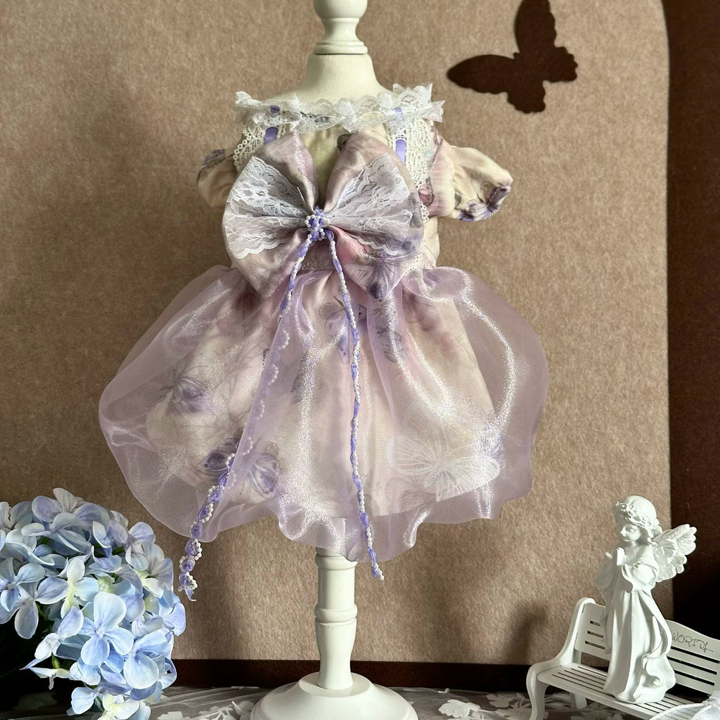 RONTOP Sparkling Bow Ribbon Bud Pet Clothes Potluck Birthday Cake Skirt Photogenic Than Bear Gold Gradient