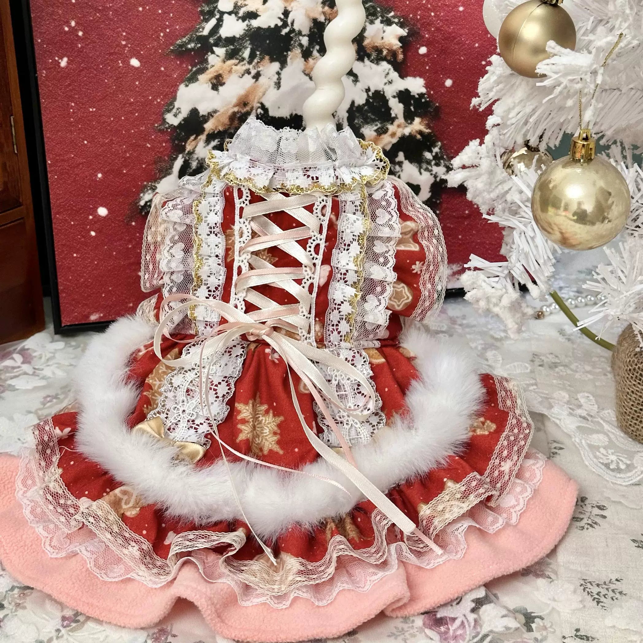 Red Christmas Cat Dress, Dog Christmas Outfit