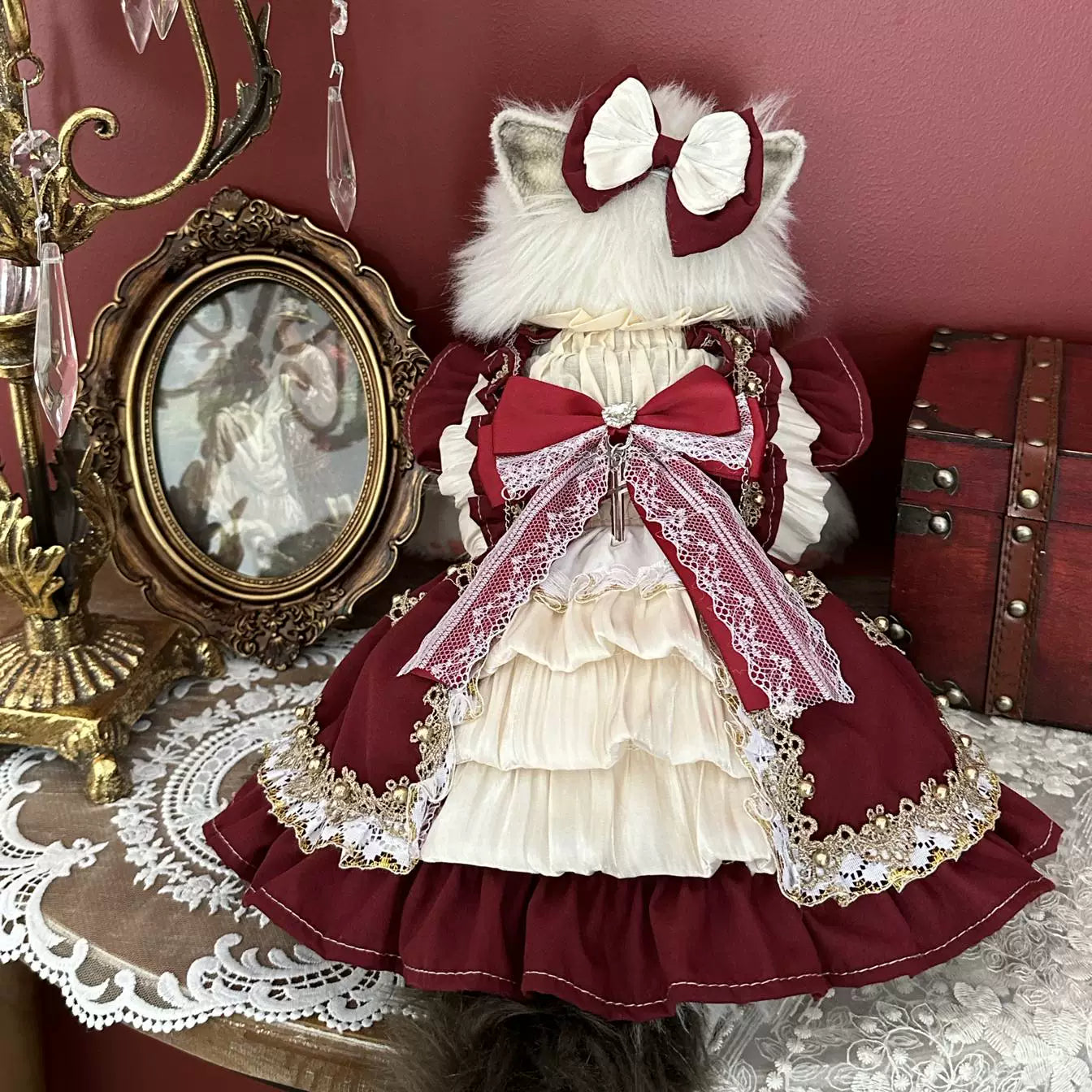 Shimmering New Year Cat Dress, Dog Clothes for Small Dogs