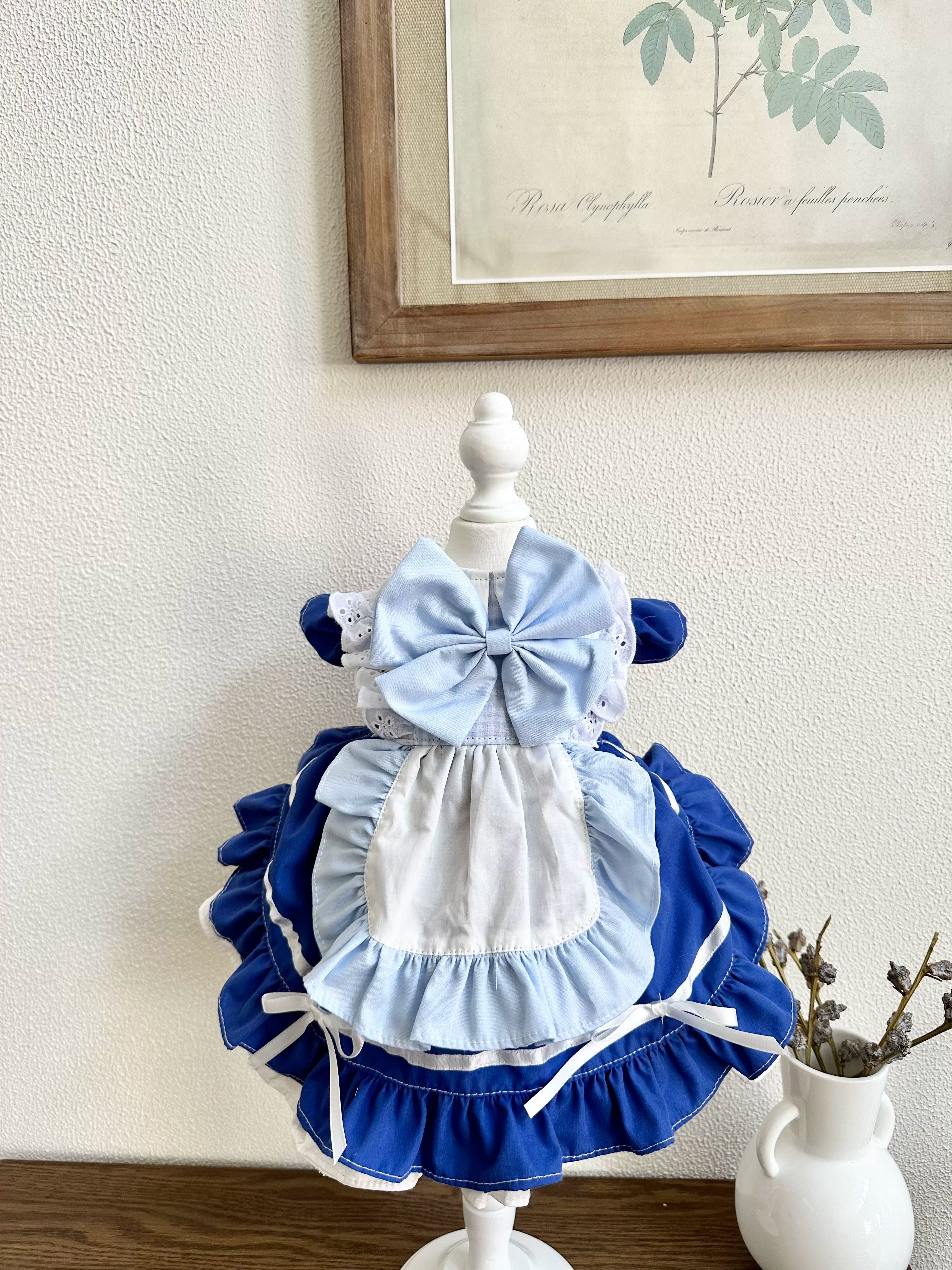 Sapphire Blue Cat Dress, Dog Clothes for Small Dogs