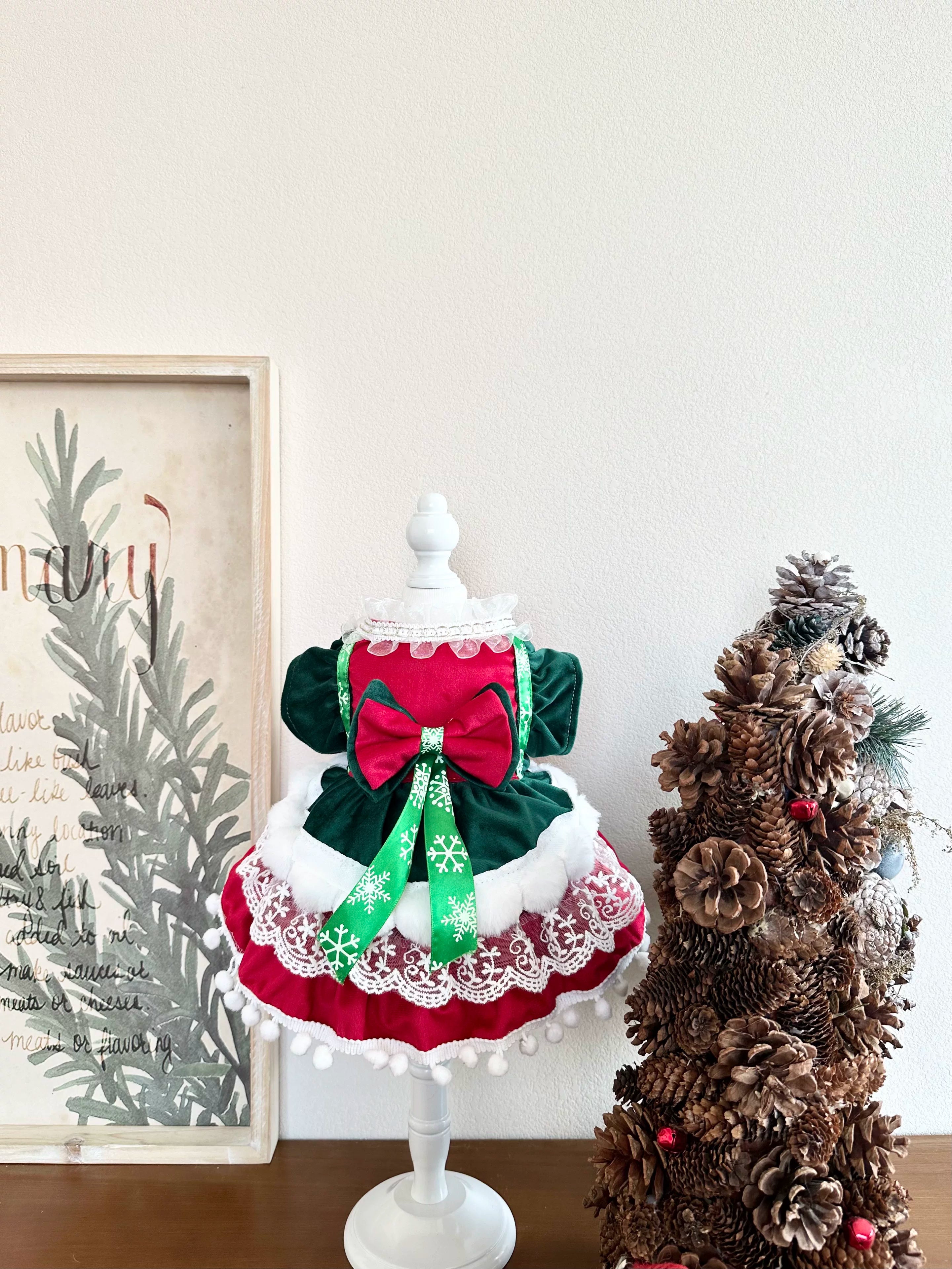 Red Green Christmas Party Dog Christmas Outfit, Pet Apparel - image 1