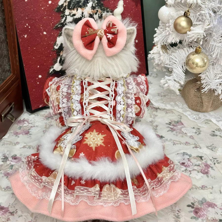Red Christmas Cat Dress, Dog Christmas Outfit