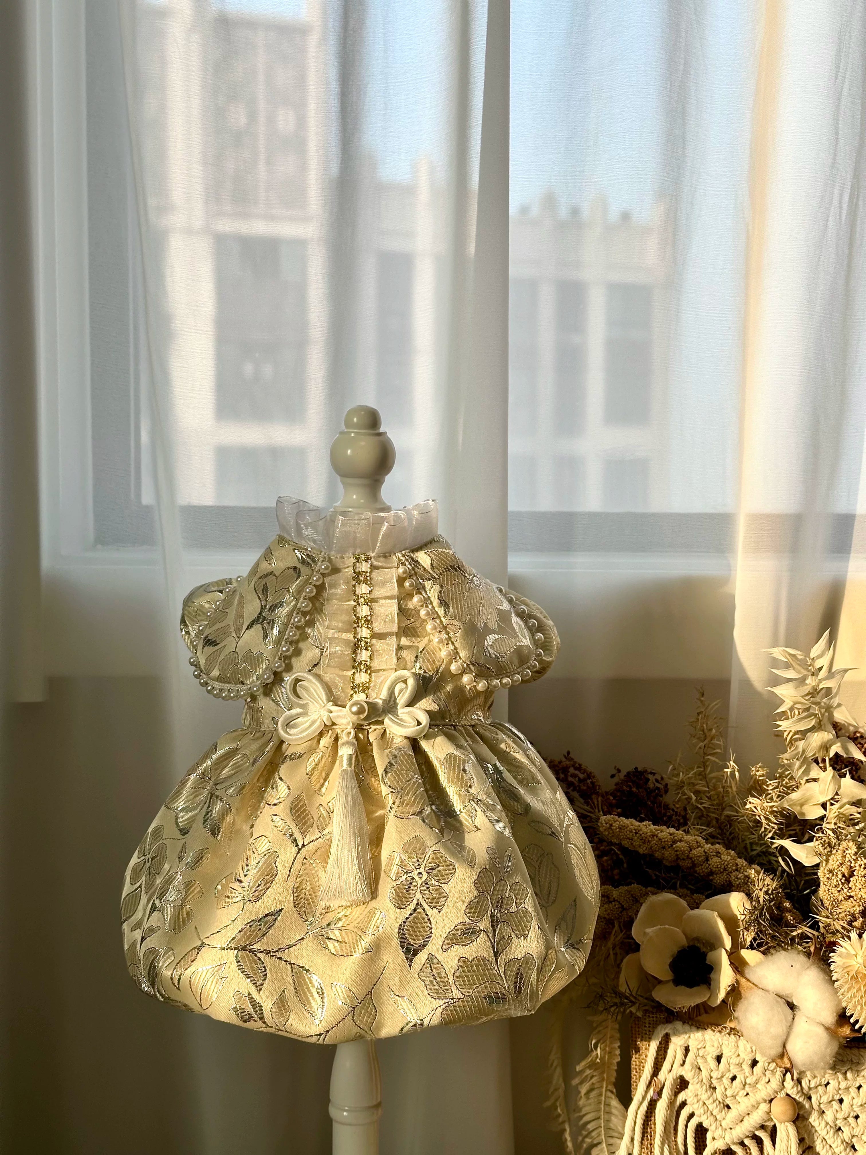 New Chinese Pearl Pet Dress for Cats and Small Dogs - Image 3