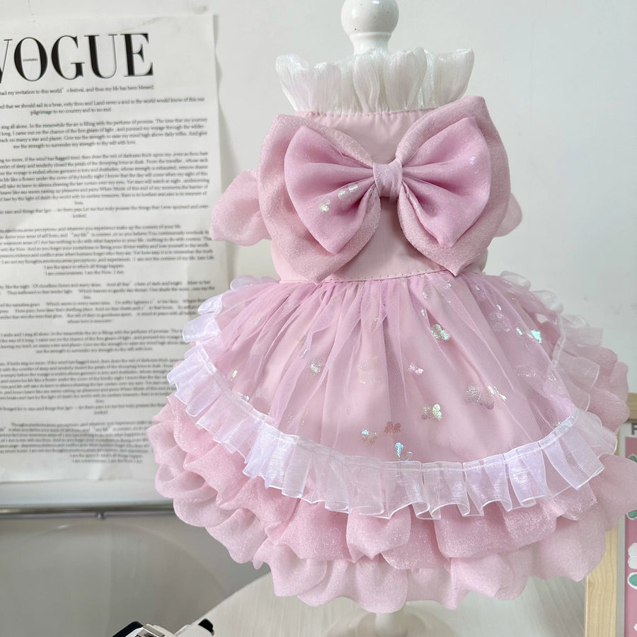 Pink Ruffle Party Pet Dress for Cats and Small Dogs - Image 4