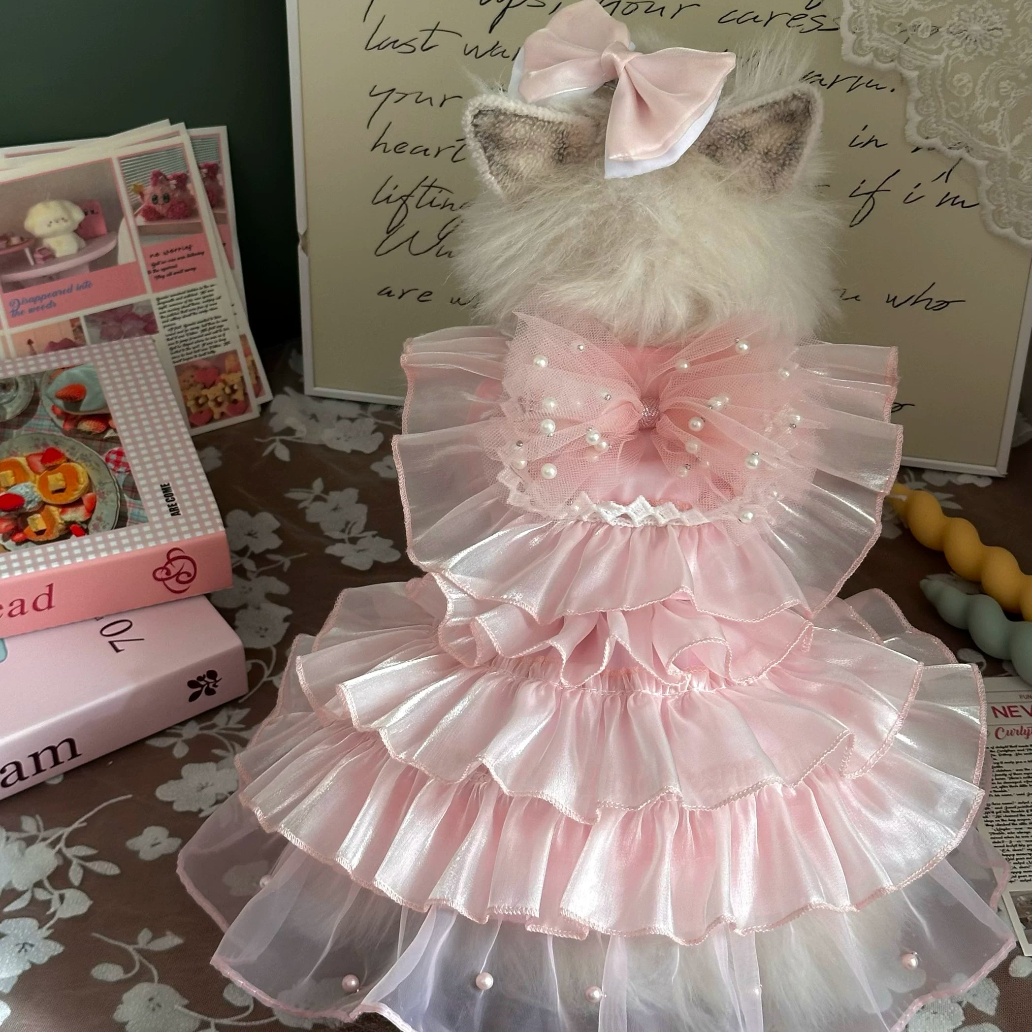 Layered Tulle Pet Dress with Butterfly Detail