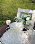 Beige Butterfly Pearl Tutu Pet Dress for Dogs and Cats