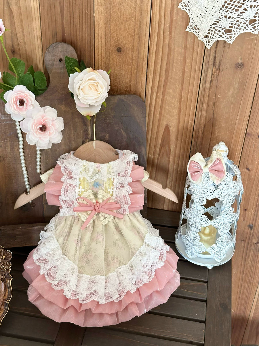 Spring Meadow Floral Cotton Pet Dress for Cats and Small Dogs