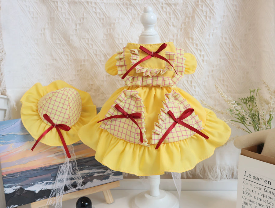 Summer Plaid Puppy Dog Dress, Small Dog Clothes - image 1