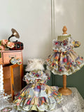 Spring Meadow Picnic Pet Dress with Leash-Friendly Design