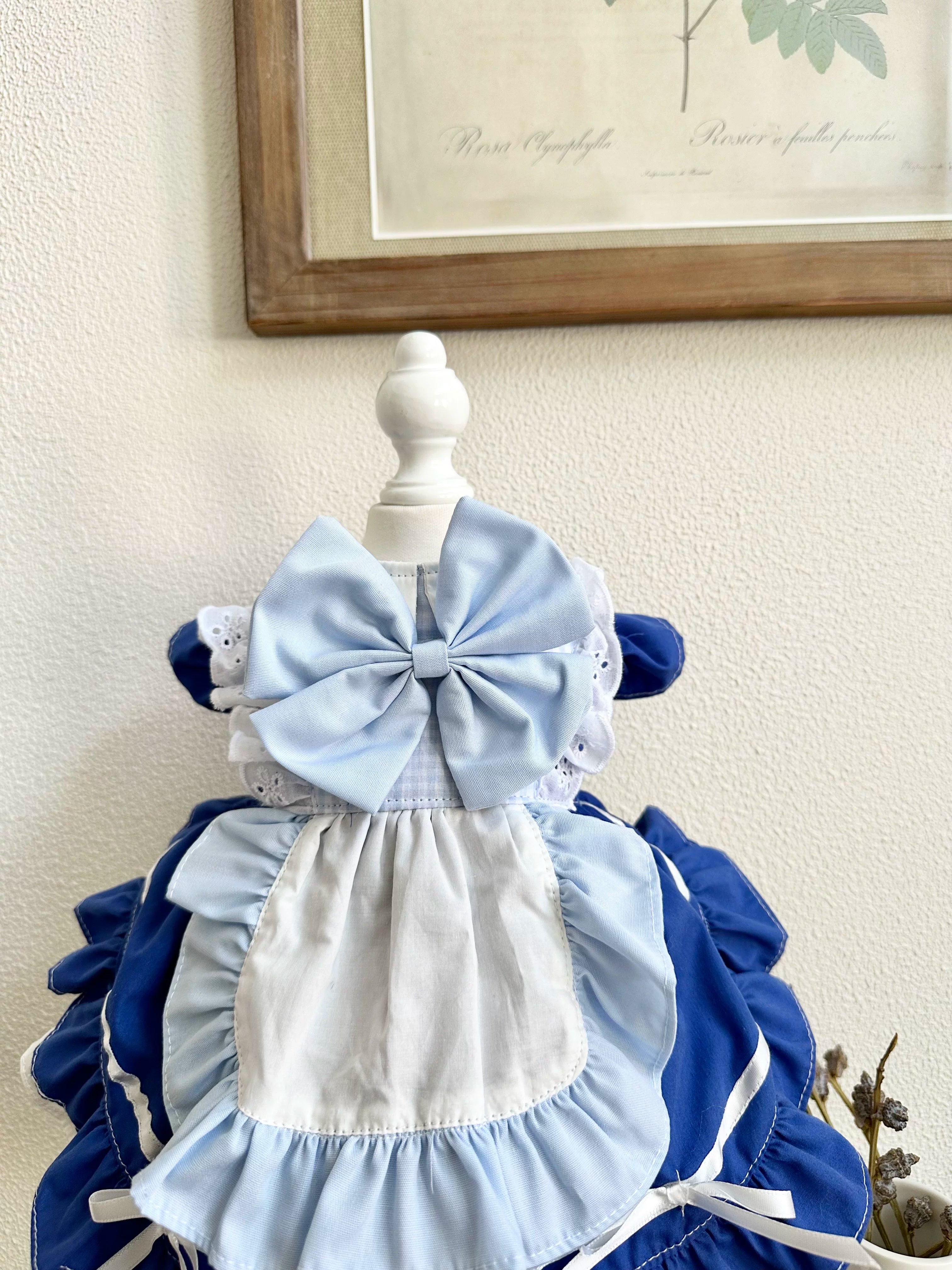 Sapphire Blue Cat Dress, Dog Clothes for Small Dogs