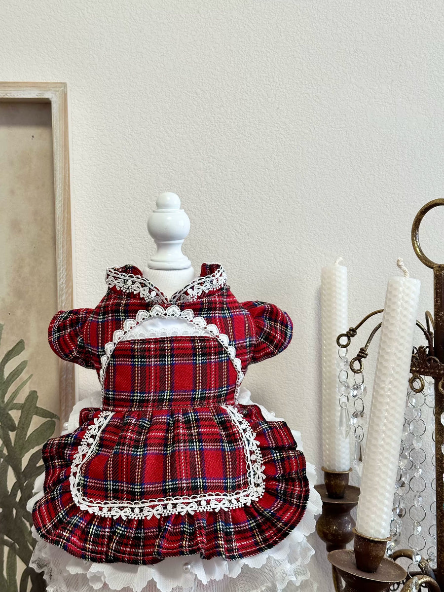 Red Vintage New Year Pet Dress, Cat Outfit - image 12