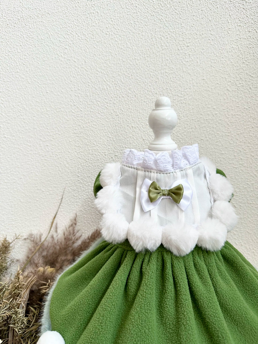 Green Fleece Cat Clothes, Cat Winter Clothing for Pets