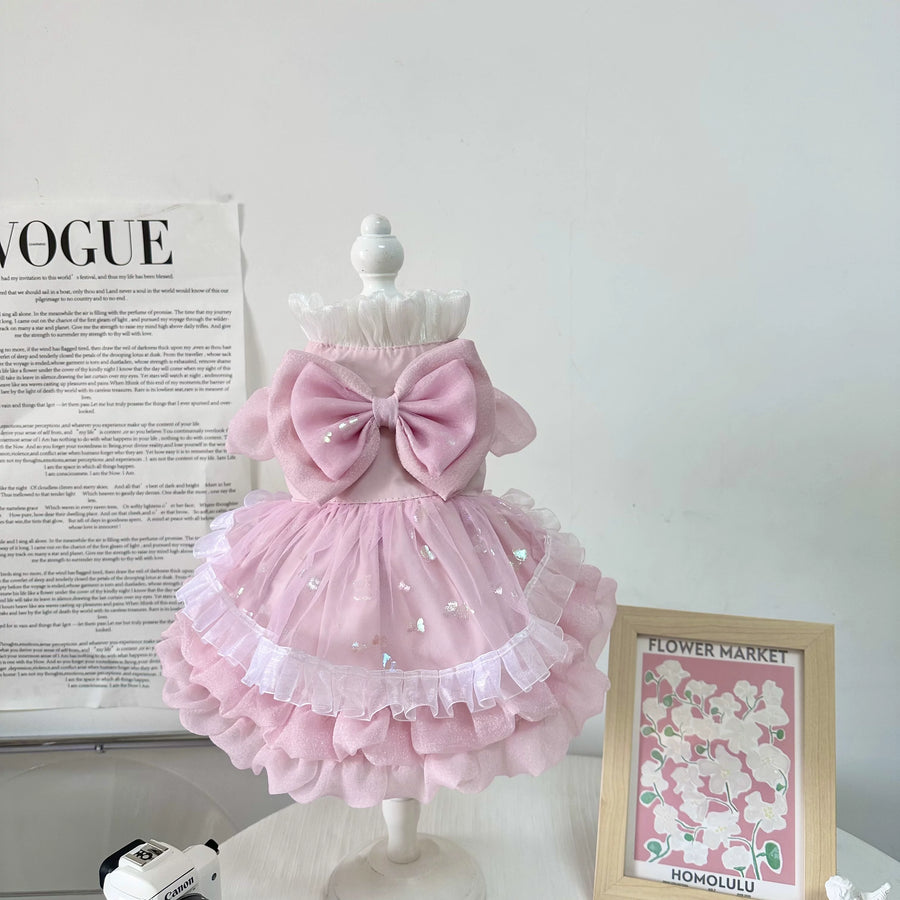 Pink Ruffle Party Pet Dress for Cats and Small Dogs - Image 3