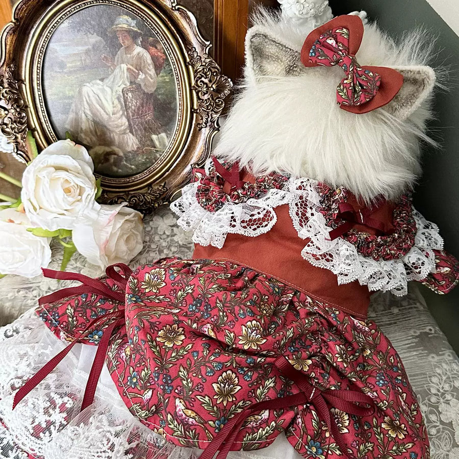 Rust Raspberry Lolita Cat Princess Dress