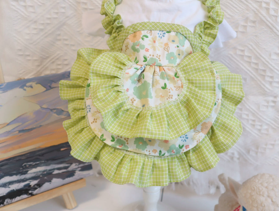 Green Pumpkin Plaid Cat Dress, Cute Dog Clothes Outfit