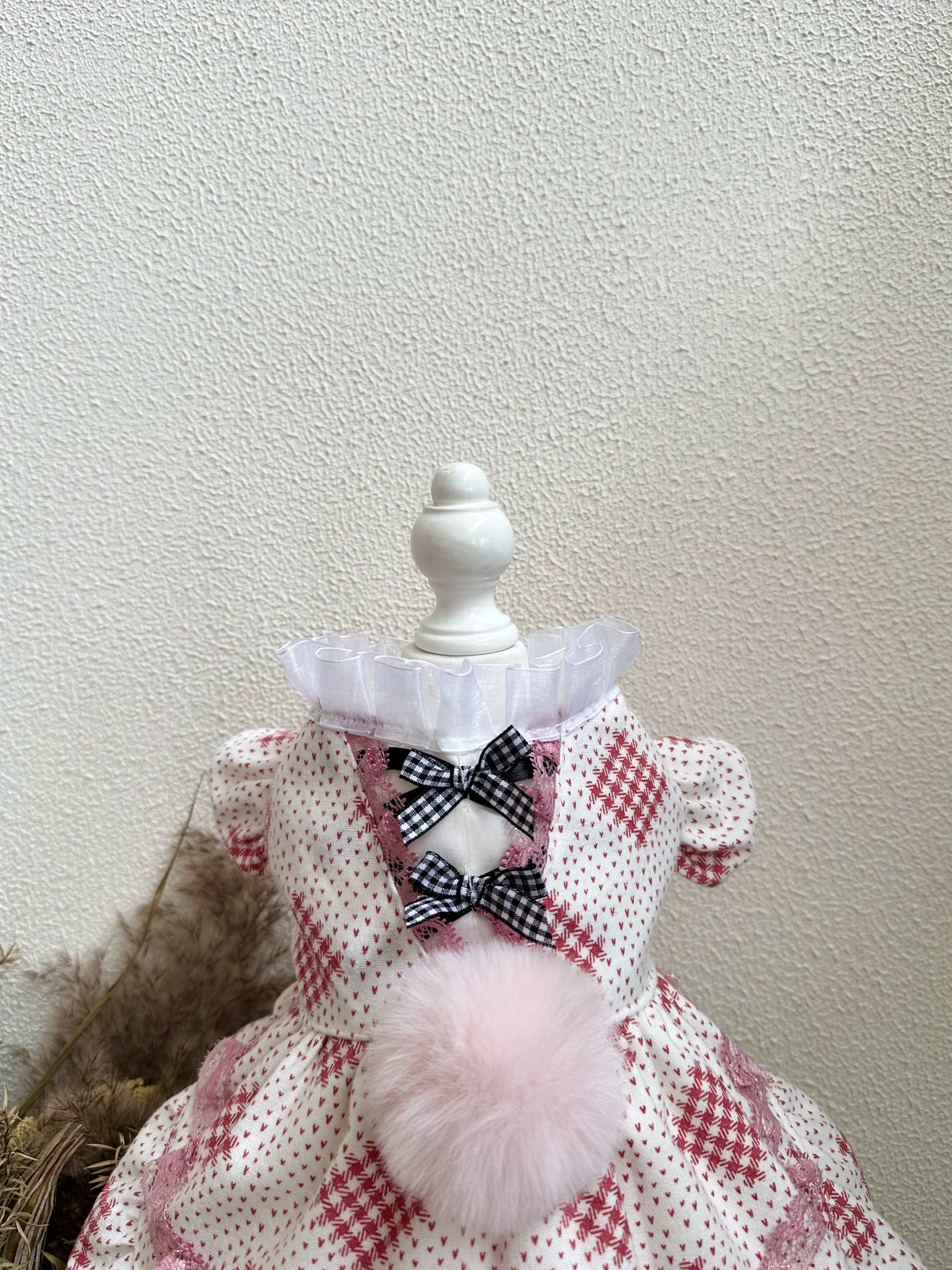 Mauve Pink Warm Cat Dress, Clothes for Small Dogs Outfit