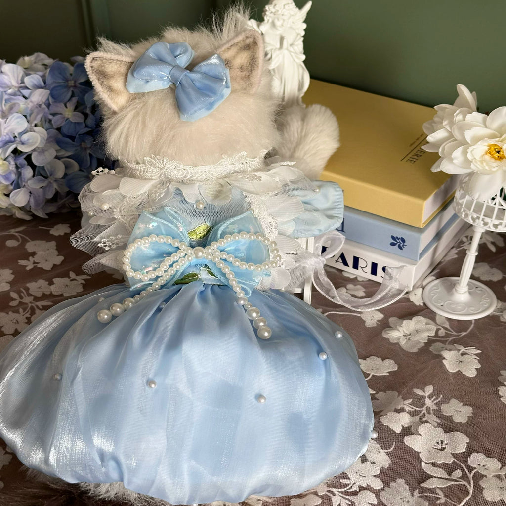 Blue Pearl Tulle Pet Dress for Dogs and Cats