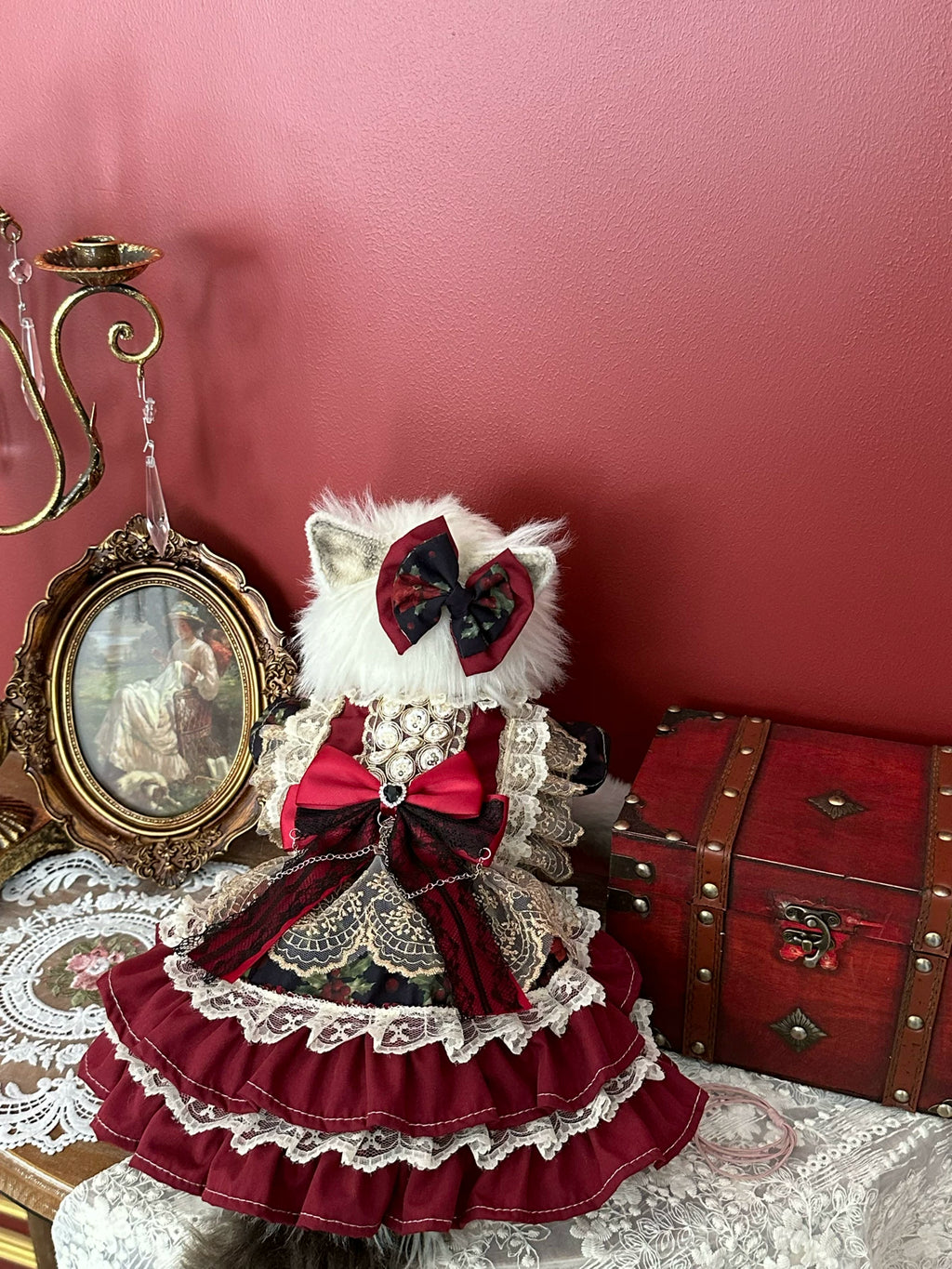 Golden Holiday Palace Pet Dress for Small Dogs and Cats