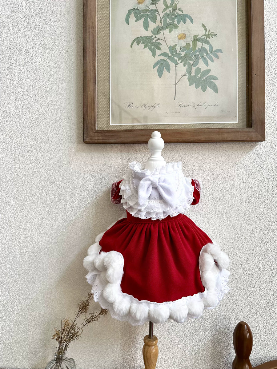 Red White Thermal Cat Clothes, Warm Clothes for Small Dogs