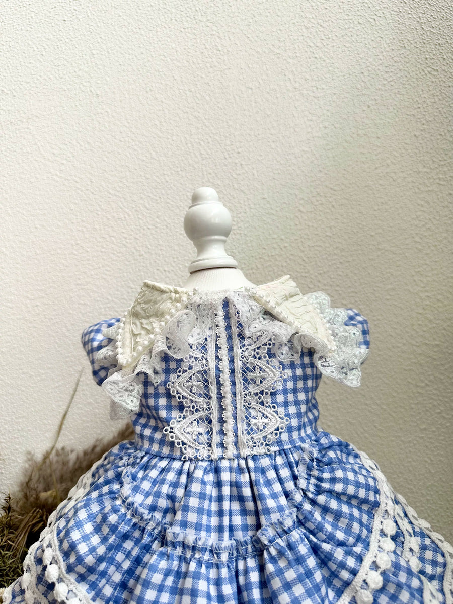 Ocean Blue Pearl Cat Dress, Cute Dog Clothes Party Outfit