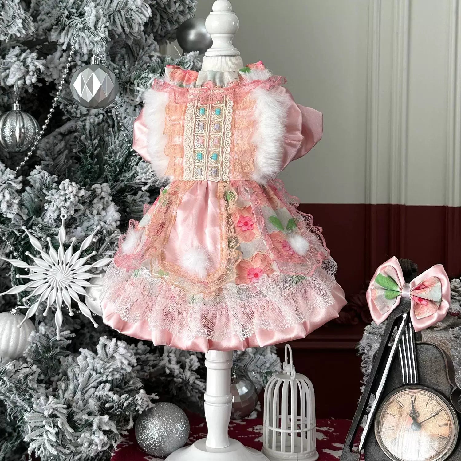 Pink Lolita Cat Princess Dress, Small Dog Dress