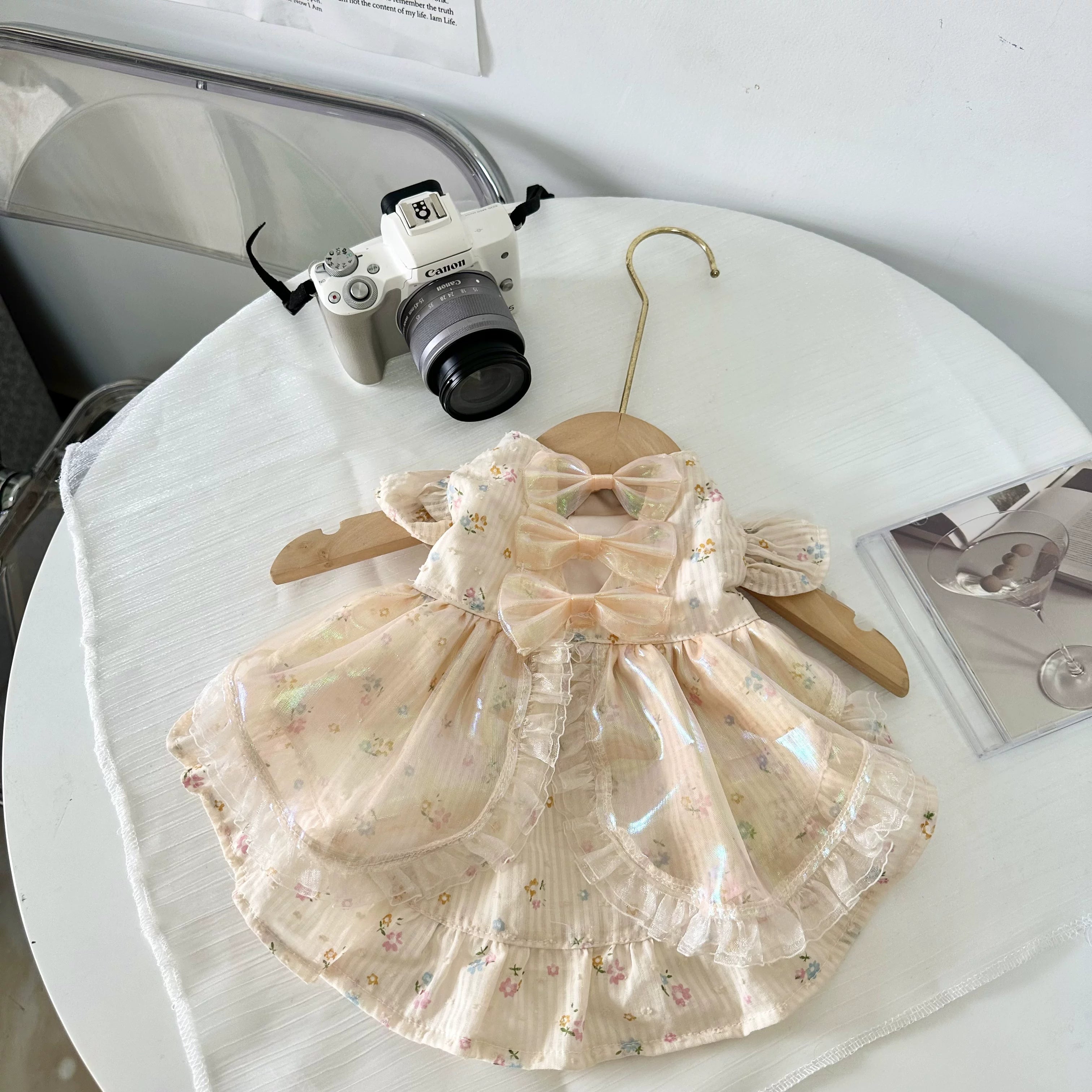 Sparkle Spring Cat Dress, Cute Dog Clothes Party Outfit