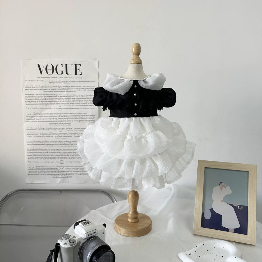 Elegant Black Swan Pet Dress for Cats and Small Dogs