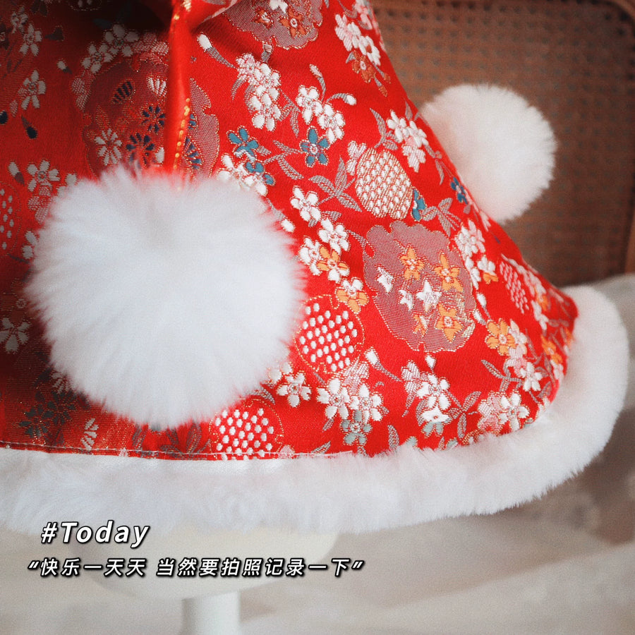 Red Chinese New Year Cat Outfit, Dog Clothes for Small Dogs