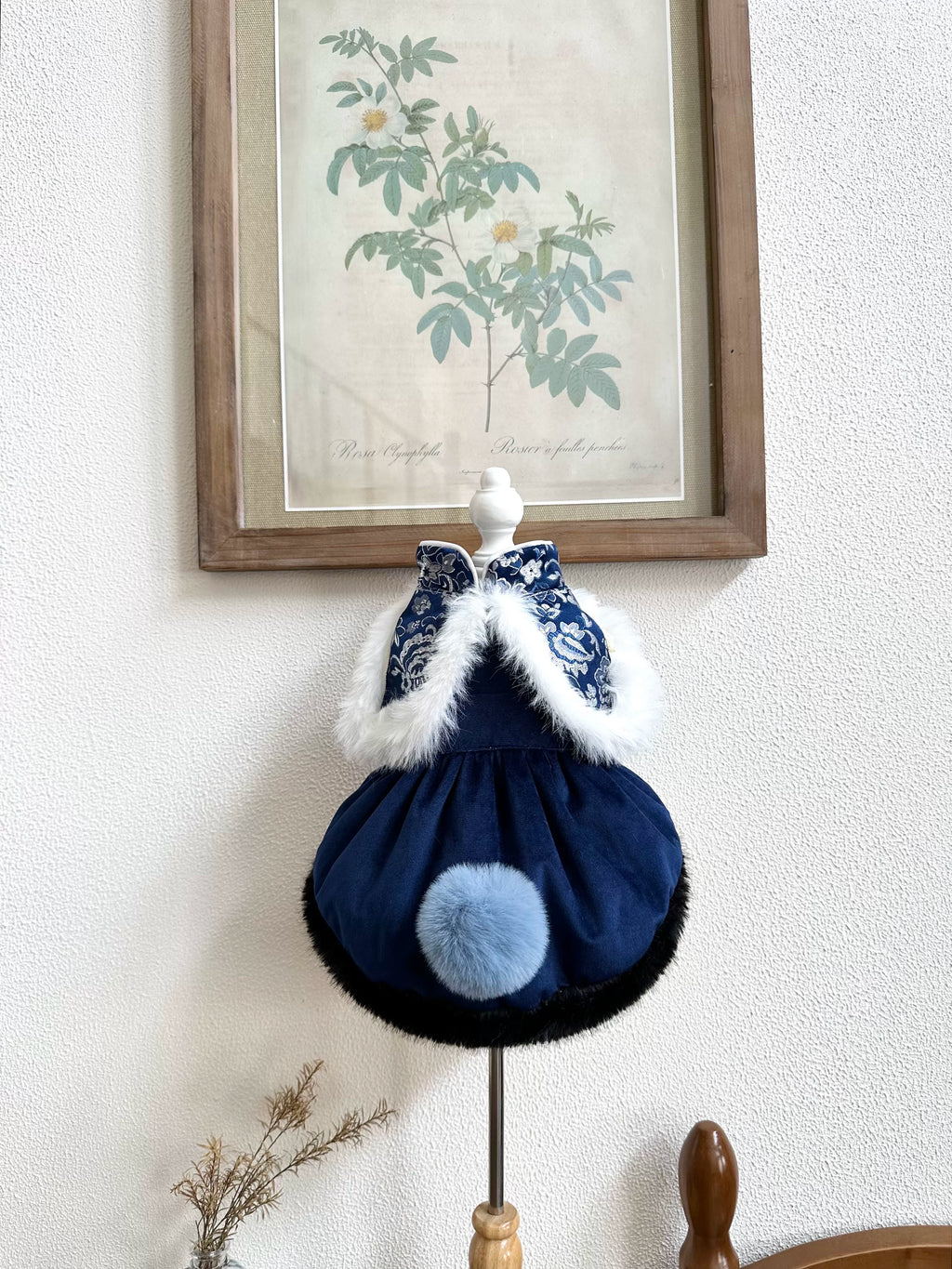 Sapphire Blue Cat Clothes, Cat Winter Clothing Outfit