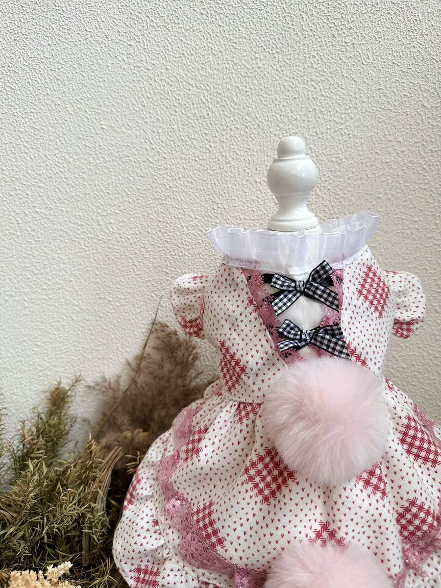 Mauve Pink Warm Cat Dress, Clothes for Small Dogs Outfit