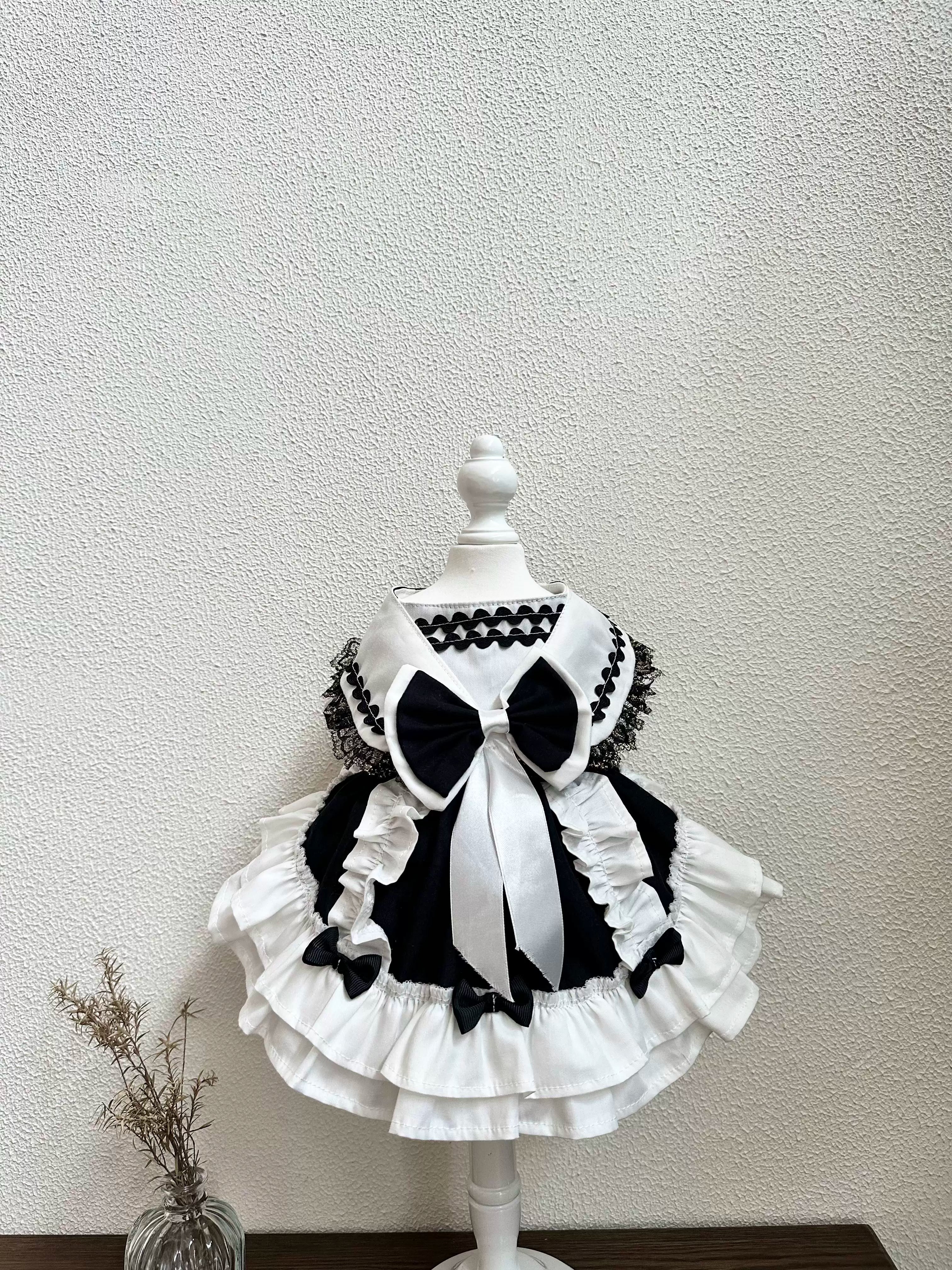 Black White Birthday Party Pet Dress for Cats and Small Dogs - Image 5