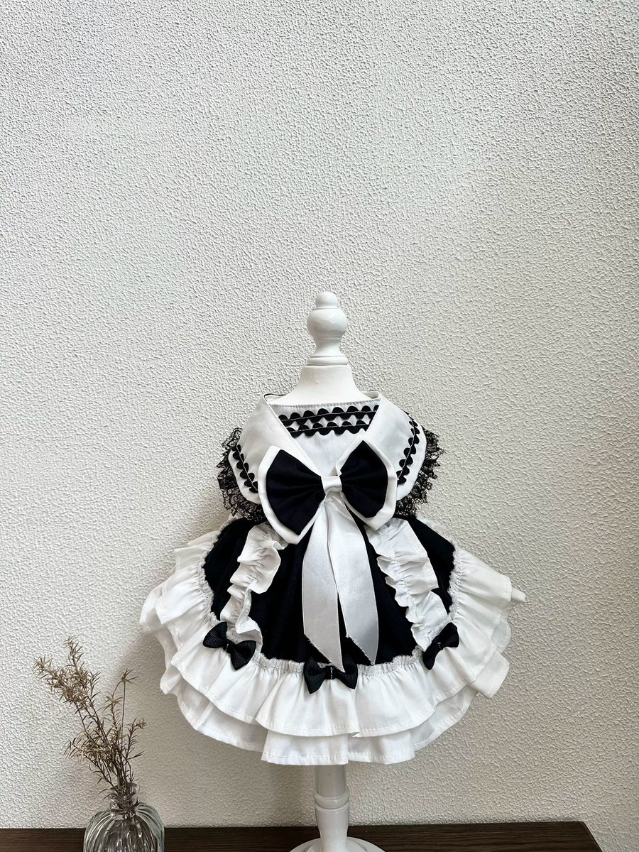 Black White Birthday Party Pet Dress for Cats and Small Dogs - Image 5